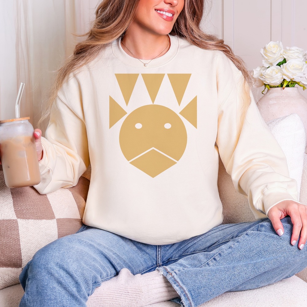 Five-Spike Totem Face Radiating Gold Sweatshirt